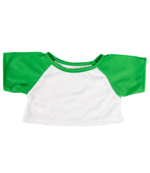 White Tee w/Green Sleeves (16")